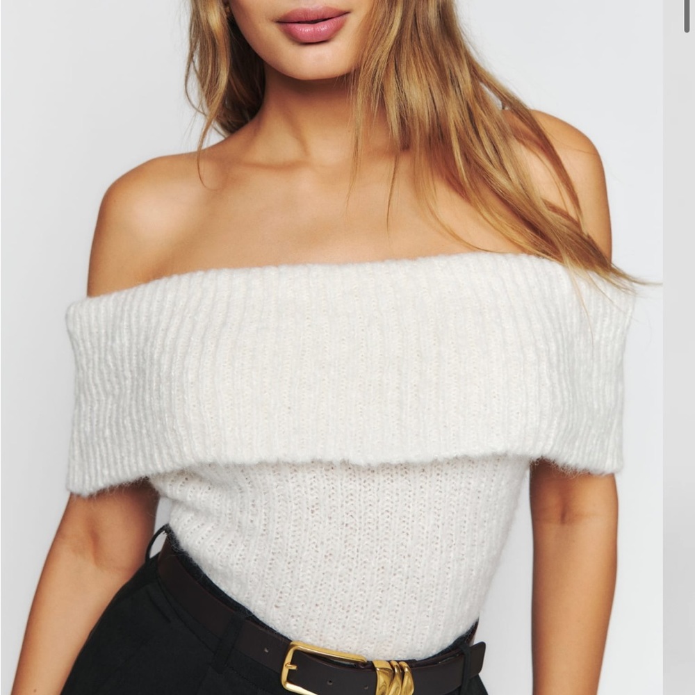 NWT Reformation Satine Sleeveless Foldover Sweater